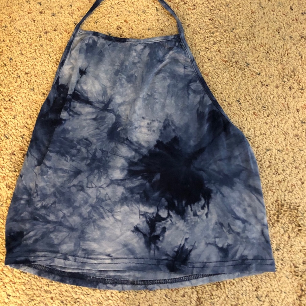 Tie dye neck tie crop top